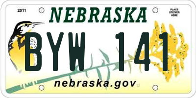 NE license plate BYW141