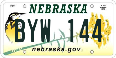 NE license plate BYW144