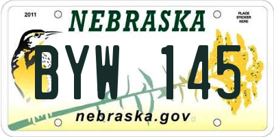 NE license plate BYW145