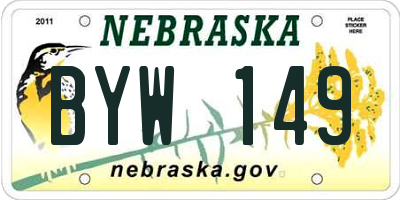 NE license plate BYW149