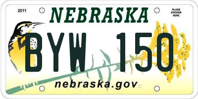 NE license plate BYW150