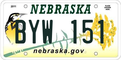 NE license plate BYW151
