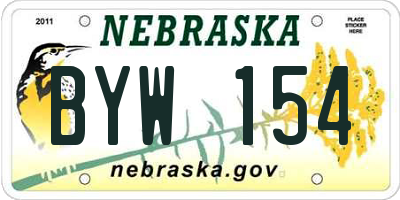 NE license plate BYW154