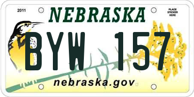 NE license plate BYW157