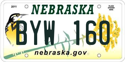 NE license plate BYW160