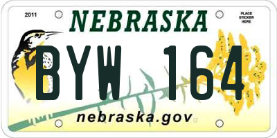 NE license plate BYW164