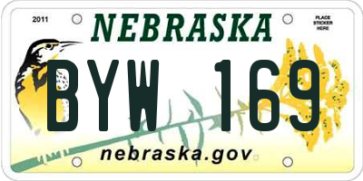 NE license plate BYW169