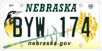 NE license plate BYW174