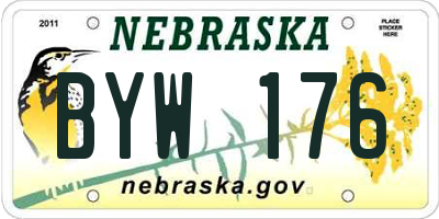 NE license plate BYW176