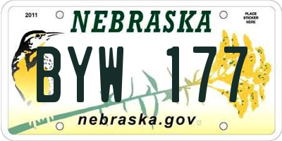 NE license plate BYW177