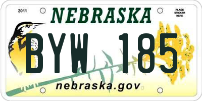 NE license plate BYW185