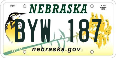 NE license plate BYW187