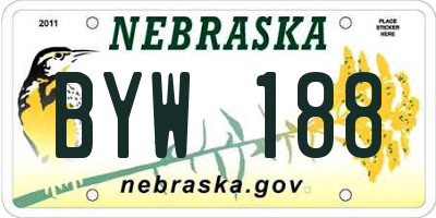 NE license plate BYW188