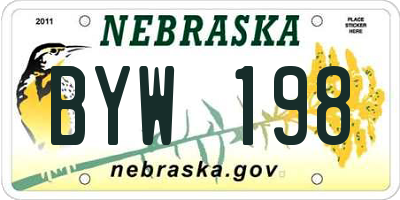 NE license plate BYW198