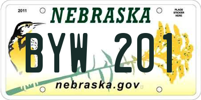 NE license plate BYW201