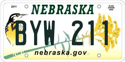NE license plate BYW211