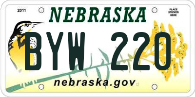 NE license plate BYW220