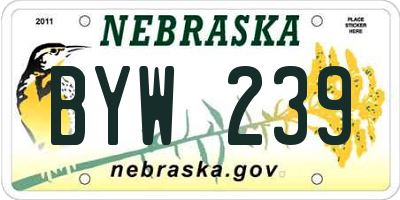 NE license plate BYW239