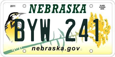NE license plate BYW241