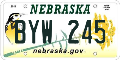 NE license plate BYW245
