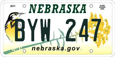 NE license plate BYW247