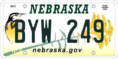 NE license plate BYW249