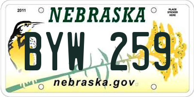 NE license plate BYW259