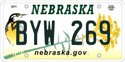 NE license plate BYW269