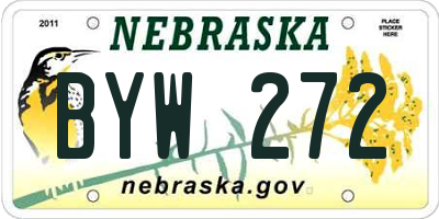 NE license plate BYW272