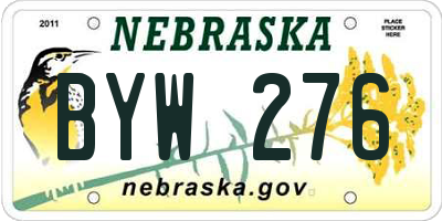 NE license plate BYW276