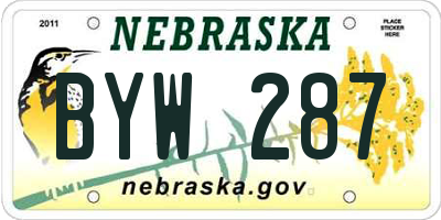 NE license plate BYW287