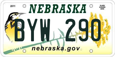 NE license plate BYW290