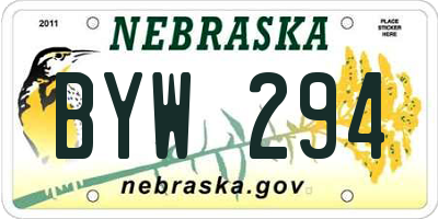 NE license plate BYW294