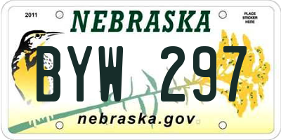 NE license plate BYW297
