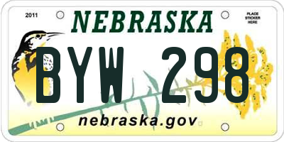 NE license plate BYW298