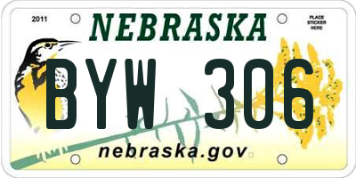 NE license plate BYW306
