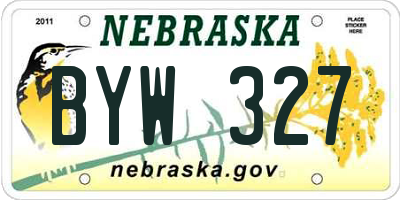 NE license plate BYW327