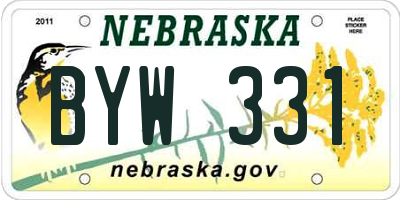 NE license plate BYW331