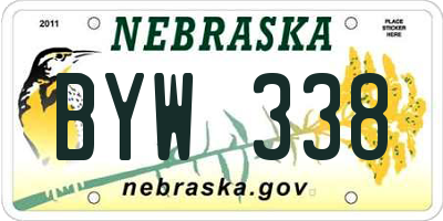 NE license plate BYW338