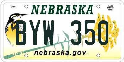 NE license plate BYW350