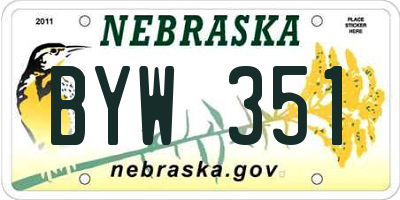 NE license plate BYW351