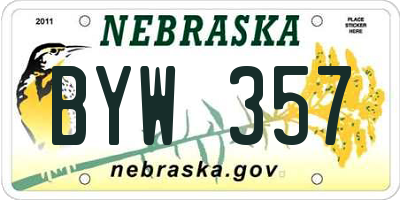 NE license plate BYW357