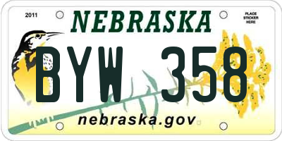 NE license plate BYW358