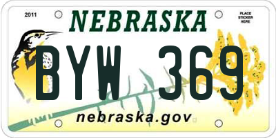 NE license plate BYW369