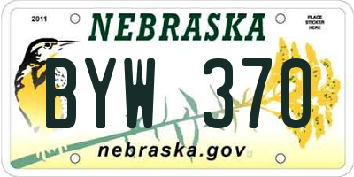 NE license plate BYW370