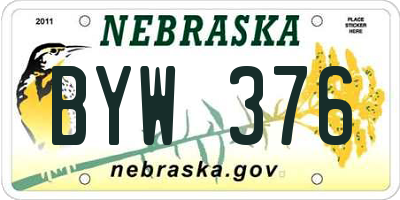 NE license plate BYW376