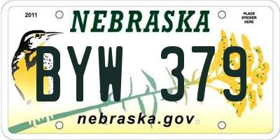 NE license plate BYW379