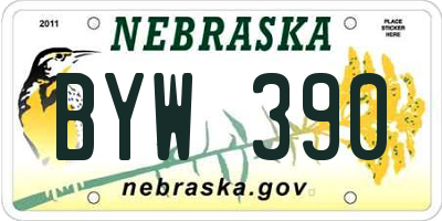 NE license plate BYW390