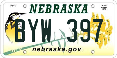 NE license plate BYW397