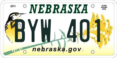 NE license plate BYW401